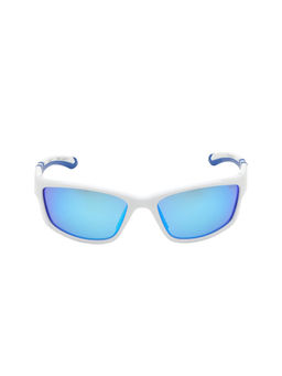KOSCH ELEMENTE - Men White Sunglasses with Polarised and UV Protected Blue Lens (58)