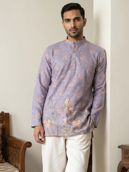 Jompers - Purple Floral Full Sleeves Kurta