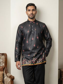 Jompers - Black Floral Full Sleeves Kurta