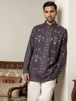 Jompers - Purple Floral Full Sleeves Kurta