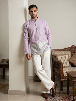 Jompers - Purple Printed Full Sleeves Kurta & Pyjama