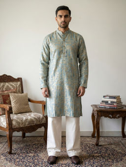 Jompers - Green Printed Full Sleeves Kurta & Pyjama