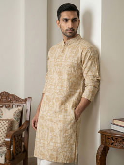 Jompers - Gold Embroidered Full Sleeves Kurta