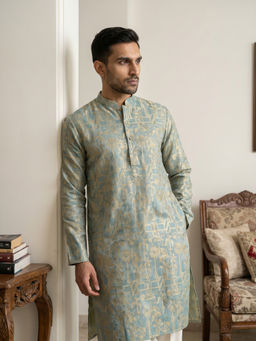 Jompers - Green Printed Full Sleeves Kurta