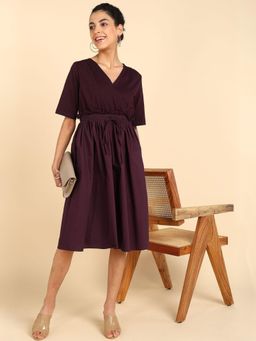 Zelena - Pregnancy and Postpartum Maternity Feeding Zipless Dress In Cotton Fabric