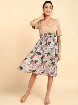 Zelena - Pregnancy and Postpartum Maternity Feeding Zipless Dress In Cotton Fabric