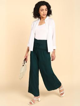 Zelena - Maternity High Waisted Palazzo with Pockets in Rayon Fabric