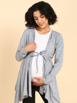 Zelena - Pregnancy and Postpartum Maternity Feeding V Neck Polyester Duster/Shrug (Set of 2)