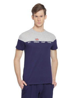 AM SWAN - Mens Printed Astral Aura Navy Blue T-shirt