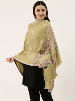 Pashmoda - Women Green Kaani Wool Shawl