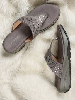 Monrow - Embellished Regine Grey Wedges Heels