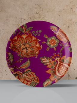 Nestroots - Ethnic Floral Wall Plate Purple