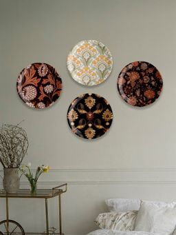 Nestroots - Contemporary Print Wall Plates (Pack Of 4)
