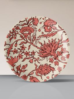 Nestroots - Ethnic Floral Printed Wall Plate White Base