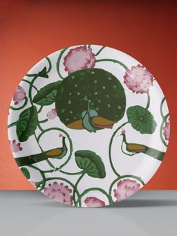 Nestroots - Pichwai Floral Print Porcelain Wall Plate