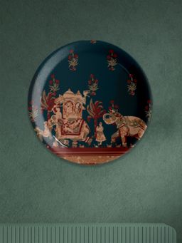 Nestroots - Rajasthani Theme Traditional Print Wall Plate Teal