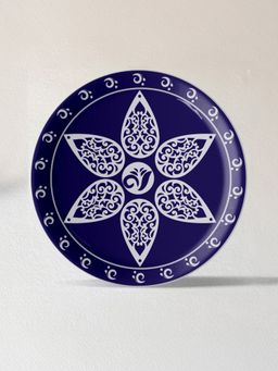 Nestroots - Elegant Blue Pottery Flower Art For Every Space Wall Plate