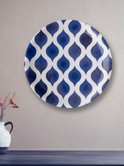 Nestroots - Sea-Inspired Art Collection Porcelain Wall Plate Blue