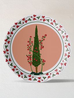 Nestroots - Elegant Blue And White Plate Blue Pottery Inspired Symmetry Tree Floral Plate