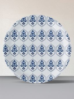 Nestroots - Geometry In Everyday Art Blue Pottery Inspired Jaali Floral Plate