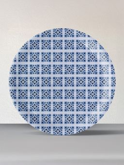 Nestroots - Geometry In Everyday Art Blue Pottery Inspired Circular Geometry Plate