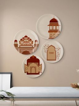 Nestroots - Opulence And Hospitality In Palaces Collage Porcelain Wall Plates (Pack Of 4)