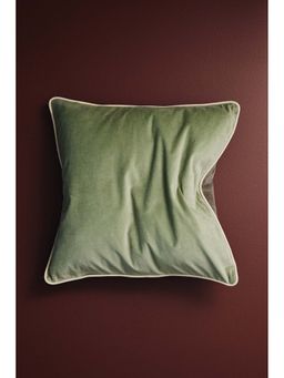 H&M - Green Piping-Detail Velvet Cushion Cover