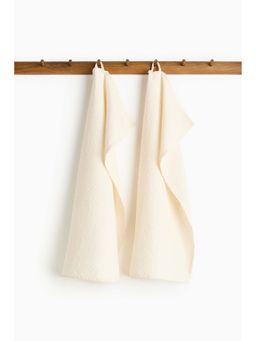 H&M - Beige 2-Pack Jacquard-Weave Tea Towels