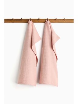 H&M - Pink 2-Pack Jacquard-Weave Tea Towels