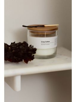 H&M - White Scented Candle In Glass Holder