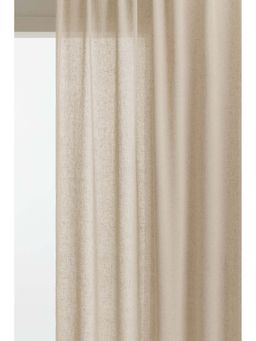 H&M - Beige 2-Pack Long Linen-Blend Curtain Lengths