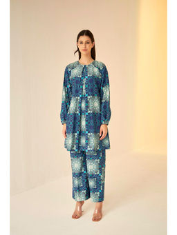BETRUE - Raglan Sleeve Tashkent Print Shirt And Pants Set (Set of 2)