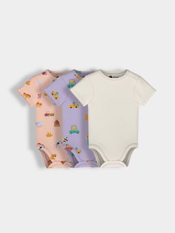 Orange Sugar - Farm Cars Bodysuit (Pack Of 3)