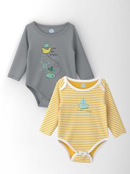 Nautinati - Infant Multi-Colour Cotton Ocean Print Bodysuit (Pack Of 2)