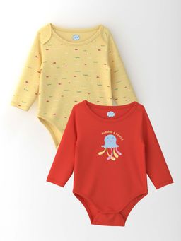 Nautinati - Multi-Colour Girls Cotton Printed Bodysuit (Pack Of 2)
