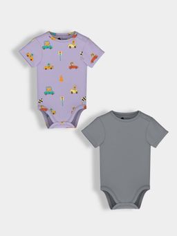 Orange Sugar - Cars Half Sleeves Bodysuit (Pack Of 2)