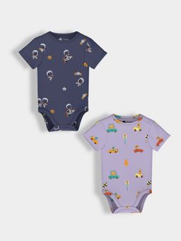 Orange Sugar - Space Cars Bodysuit (Pack Of 2)