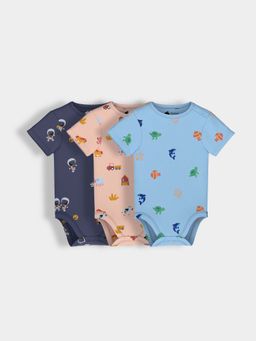Orange Sugar - Space Underwater Farm Bodysuit (Pack Of 3)