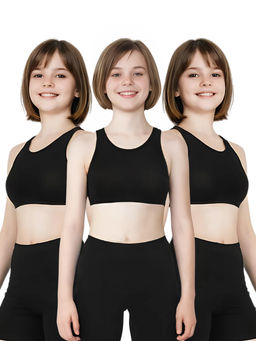 Adira - Non Padded Starter Bra - Black (Pack of 3)