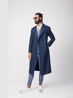 Gatsby Collection - Navy Blue Yugen Ah Db Trench Overcoat