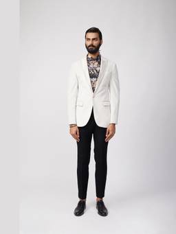 Gatsby Collection - Ivory Yugen Sb Velvet Suede Blazer