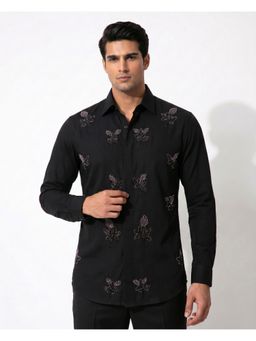 PRATEEK MUNJAL - Black Floral Embellished Shirt