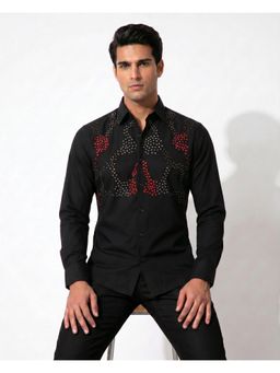 PRATEEK MUNJAL - Black Beaded Embellished shirt