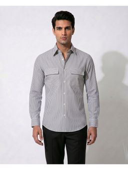 PRATEEK MUNJAL - Grey stripes shirt