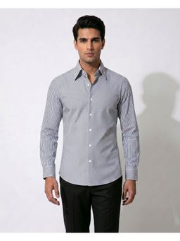 PRATEEK MUNJAL - Blue Diagnal Stripes Shirt