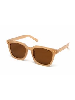 Mespee - Brown Square Full Plastic UV-Protected Full Rim Sunglasses (54)