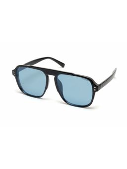 Mespee - Black Blue Square Full Plastic UV-Protected Full Rim Sunglasses (55)