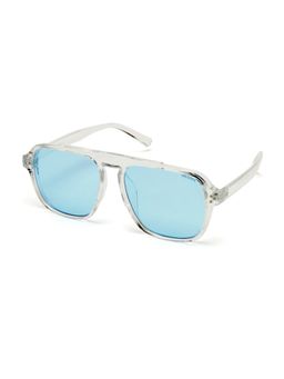 Mespee - Clear Blue Square Full Plastic UV-Protected Full Rim Sunglasses (55)