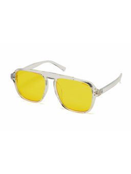 Mespee - Clear Yellow Square Full Plastic UV-Protected Full Rim Sunglasses (55)