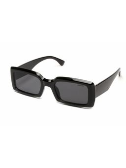 Mespee - Black Rectangular Full Plastic UV-Protected Full Rim Sunglasses (53)